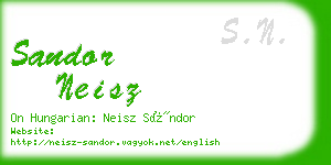 sandor neisz business card